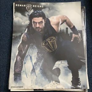 Roman Reigns WWE signed poster